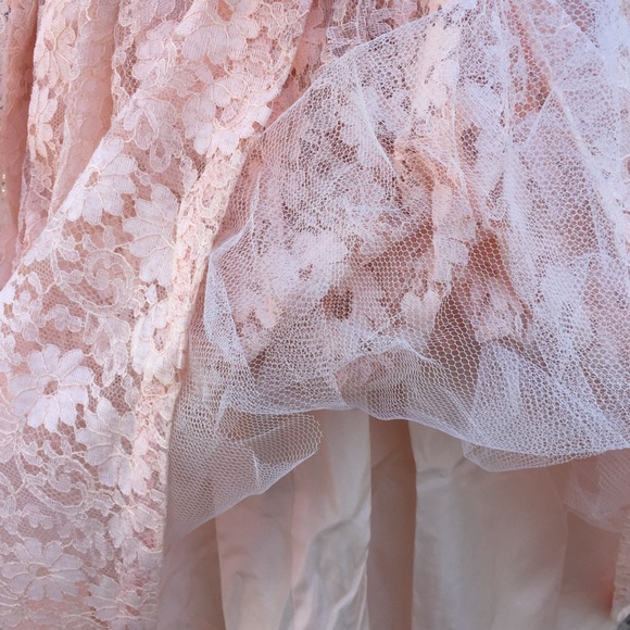 💕 VINTAGE pink LACE party DRESS! - Picture 9 of 12
